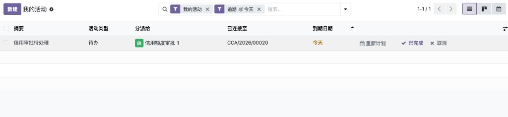 活动列表视图